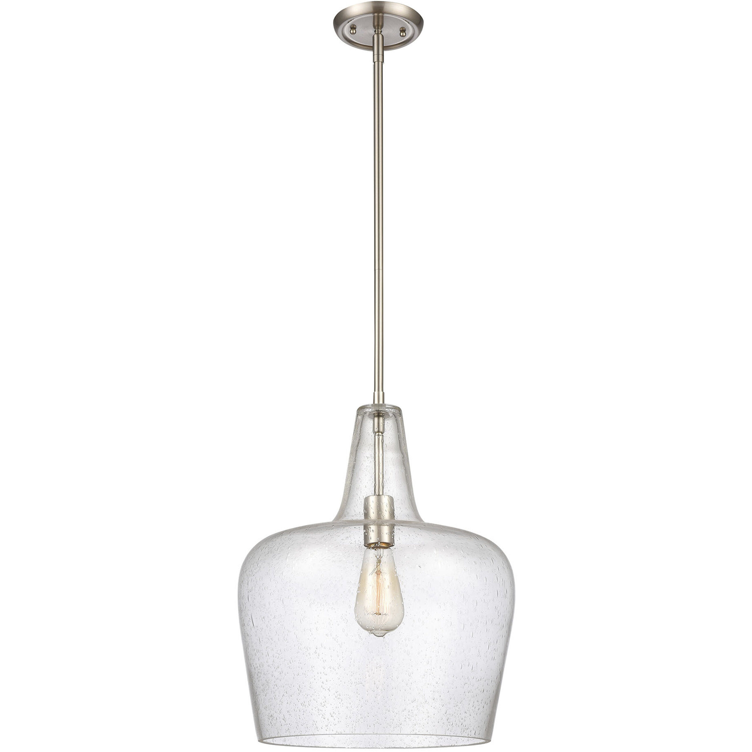 Puckette 1 Light 13.75 inch Brushed Nickel Pendant Ceiling Light